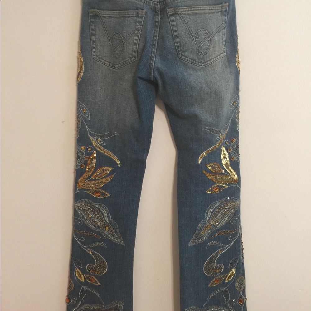 BEBE EMBELLISHED JEANS SZ 26 - Picture 5 of 8